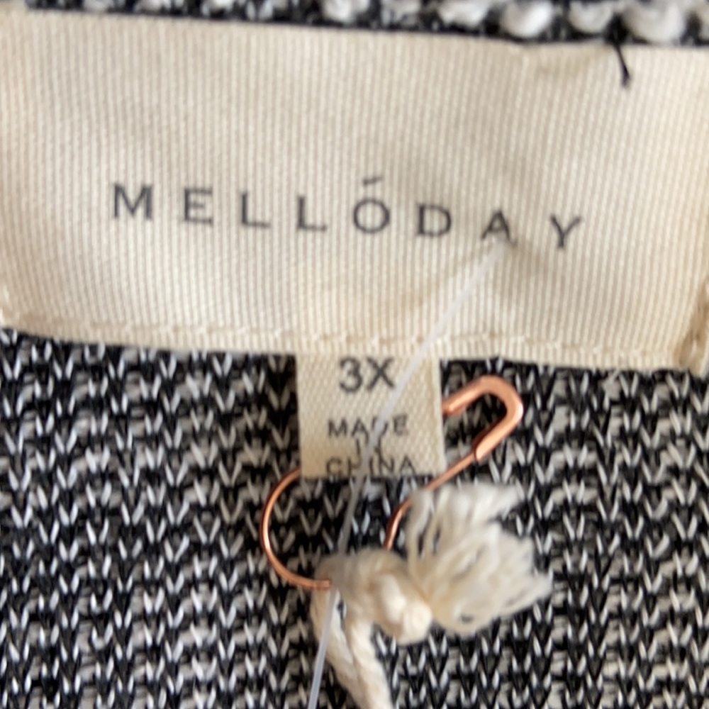 MELLODAY Oversized Plaid Topper White/Black Checker Jacket Blazer - Picture 8 of 10